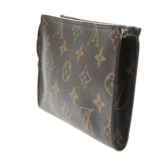 LOUIS VUITTON Logo BUCKET PM Pouch Bag Monogram Leather Brown France - Picture 4 of 14